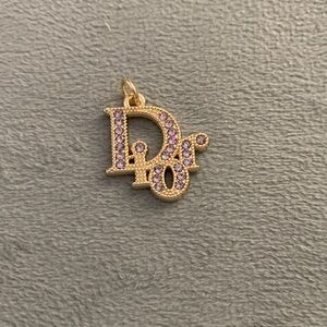 Upcycled Dior Elegant Gold Necklace with Purple Highlights